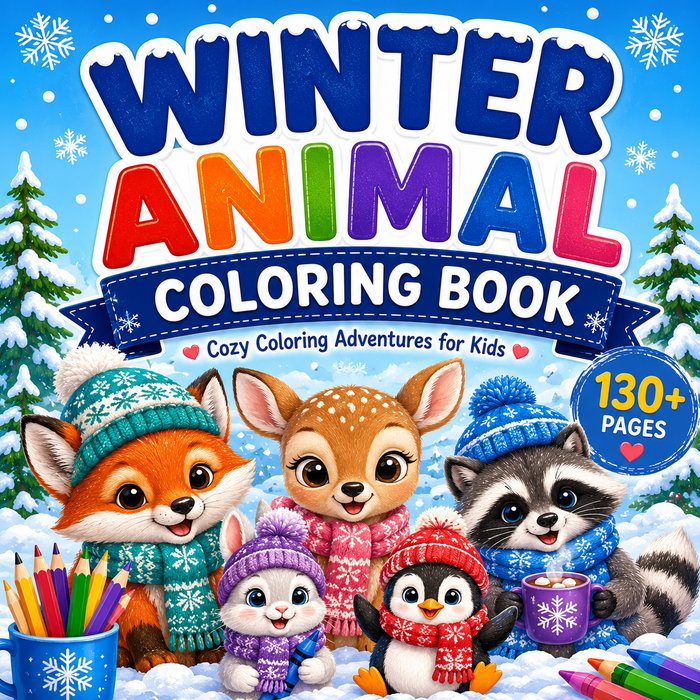 Winter Animal Coloring Book