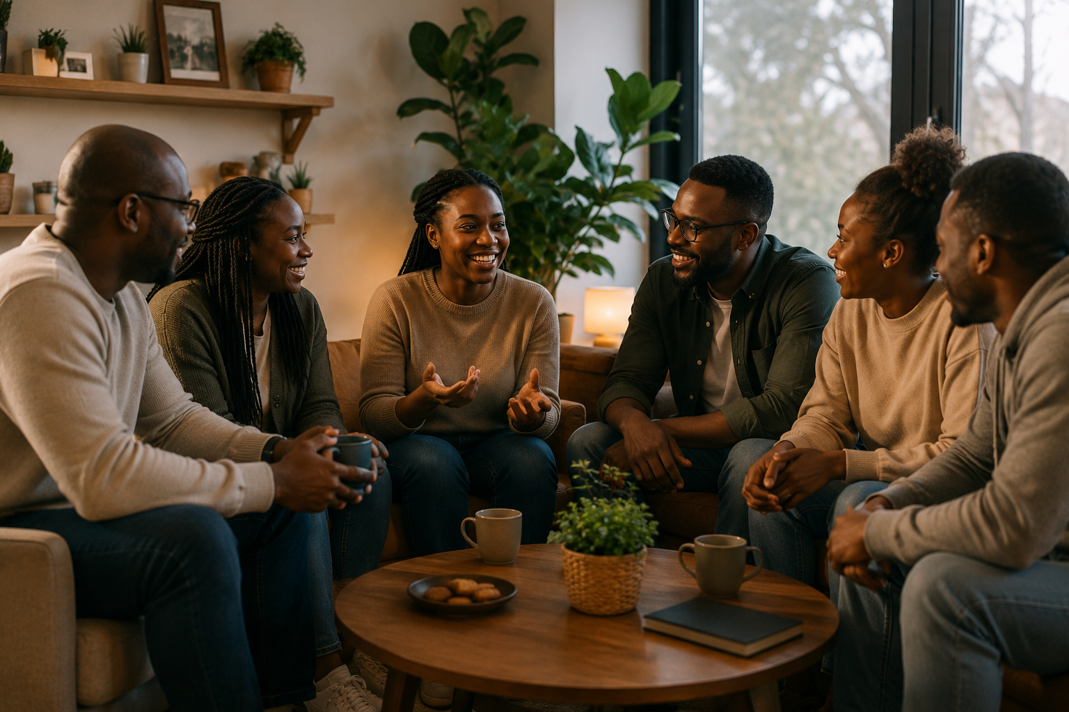 A group of newcomers gathered and connecting together